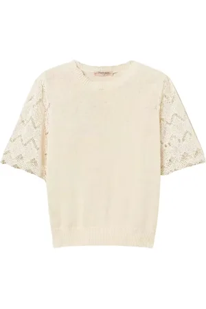 Twin-Set Blouses, female, , XS, Jacquard Linen Knit Jumper