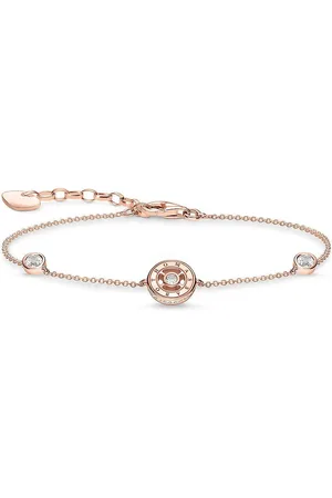 Thomas Sabo Bracelets, female, , ONE SIZE, Bracelet Circles with White Stones Rose Gold Colored A1882-416-14-L19V