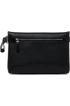 Dunhill Bags, male, , ONE SIZE, Leather Clutch Bag with Metal Details
