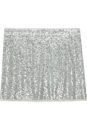 Zadig & Voltaire Short Skirts, female, , XS, Silver Sequin Mini Skirt