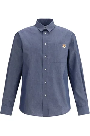 Maison Kitsuné Casual Shirts, male, , L, Iconic Fox Cotton Shirt
