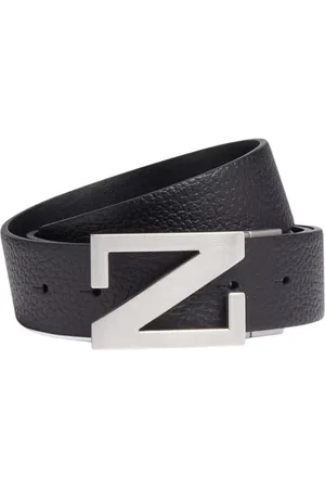 Ermenegildo Zegna Belts, male, , 115 CM, Monogram Buckle Leather Belt