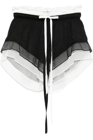 ANN DEMEULEMEESTER Short Shorts, female, , M, Lace Layered Drawstring Waistband