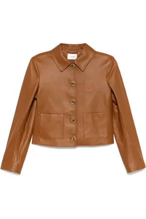 Frame Leather Jackets, female, , XL, Parisian Chic Leather Outerwear with Shoulder Pads