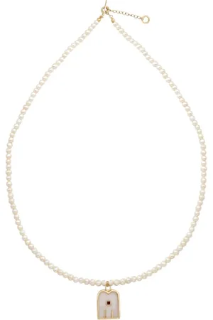 Dorothée Sausset Necklaces, female, , ONE SIZE, Crystal Pearl Necklace Thali Pendant