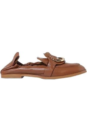 See by Chloé Loafers, female, , 2 UK, Leather Loafers with Gold-tone Hardware