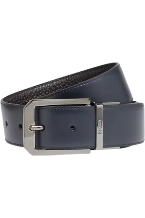 Ermenegildo Zegna Belts, male, , 115 CM, Leather Belt with Square Buckle Finish