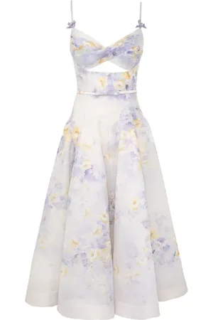 ZIMMERMANN Midi Dresses, female, , S, Floral Twist Front Midi Dress