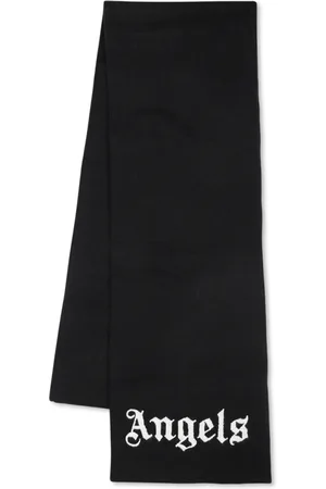 Palm Angels Scarves, unisex, , ONE SIZE, Embroidered Logo Cotton Wool Scarf