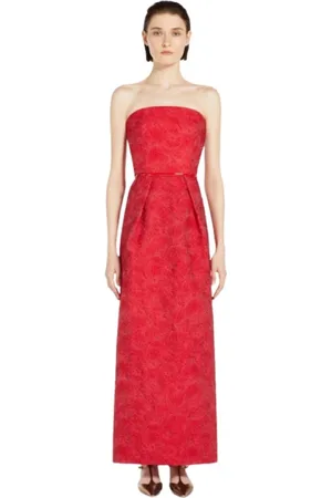 Max Mara Cloqué bustier dress in array