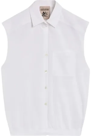 SEMICOUTURE Shirts, female, , S, Cotton Vest with Classic Collar