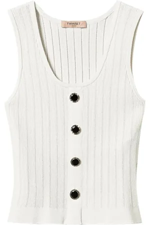 Twin-Set Sleeveless Tops, female, , S, Knit Top with Special Details