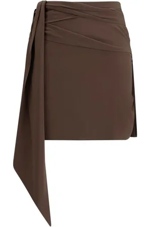 Prada Short Skirts, female, , S, Asymmetrical Silk Mini Skirt