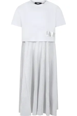 DKNY Dresses, female, , 4 Y, White Casual Short-Sleeved Dress