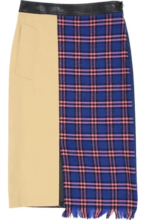 Moschino Midi Skirts, female, , 2XS, Blue Wool Blend Fringe Skirt