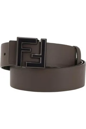 Fendi Reversible Leather Belt with Metal Buckle