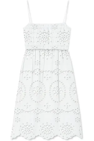 MC2 SAINT BARTH Cotton Slip-On Dress with Lace Embroidery
