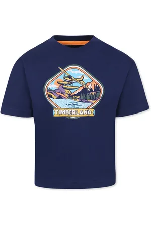 Timberland T-Shirts, unisex, , 16 Y, Landscape Print Cotton T-Shirt