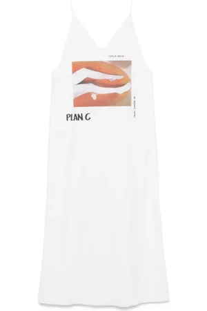 Plan C Graphic Print Cotton Dress