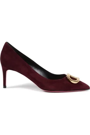 DEE OCLEPPO Bordeaux Suede Leather Pumps