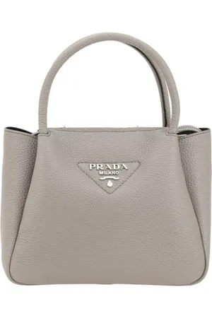 Prada Grained Leather Handbag with Tubular Handles