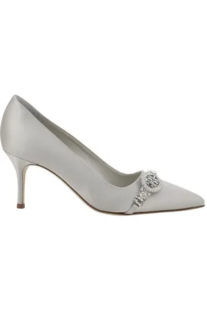 Manolo Blahnik Satin Pump with Strass Buckle