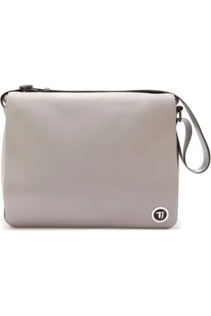 Trussardi Veg-Leather Messenger Bag Grey/Black