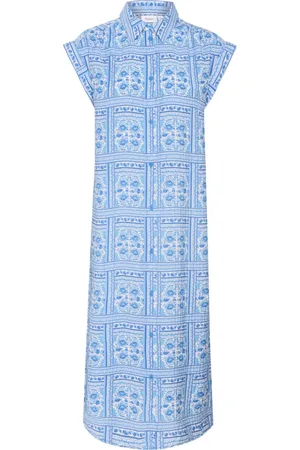 Saint Tropez Paisley Squares Dress with Short Sleeves