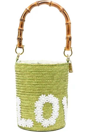 La Milanesa Handbags, female, , ONE SIZE, Floral Appliqué Drawstring Bag