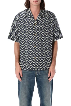VALENTINO GARAVANI Short Sleeve Shirts, male, , M, VLogo Print Bowling Shirt