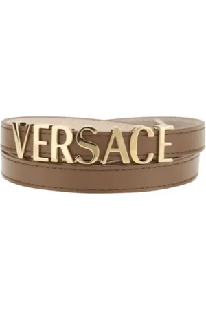 VERSACE Logo Buckle Leather Belt