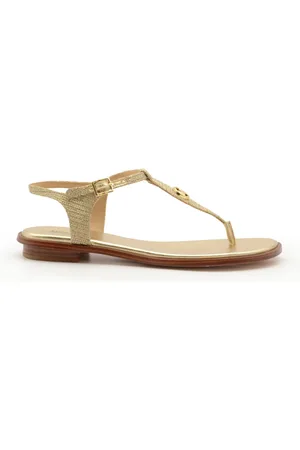 Michael Kors Flat Sandals, female, , 4 1/2 UK, Golden Leather Flat Sandals