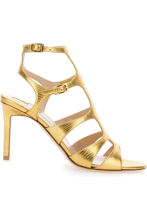 Tom Ford High Heel Sandals, female, , 7 UK, Grey Heeled Leather Décolleté with Straps