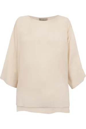 Cortana Blouses, female, , M, Sun, ivory cotton voile shirt