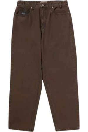 Huf Wide Jeans, male, , W30, Vintage Washed Pant in Coffee