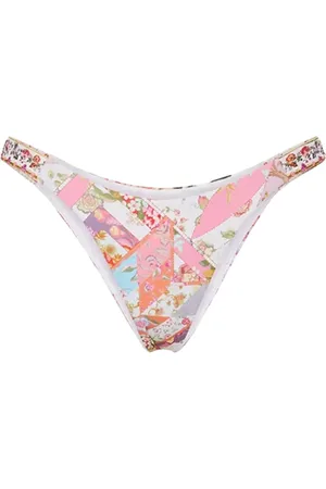 Camilla Bikinis, female, , L, White Floral Bikini Bottom Cheeky Cut