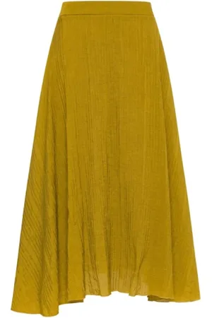 MOMONÍ Textured long skirt with flared construction