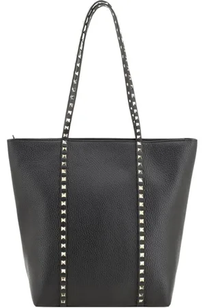 VALENTINO GARAVANI Garnet Leather Tote Bag with Rockstud