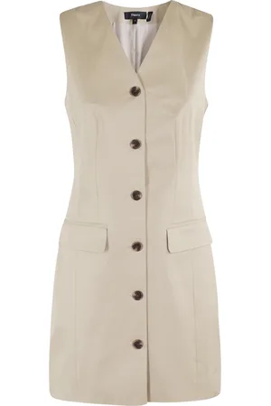 THEORY Short Dresses, female, , S, Beige Cotton Chino Blazer Dress