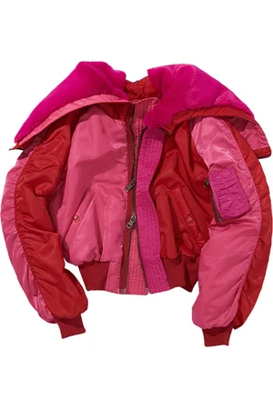 Andersson Bell Colorful Shearling-Collar Cropped Jacket