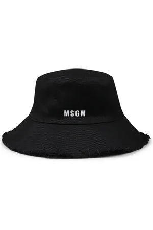 Msgm Hats & Caps, unisex, , ONE SIZE, Cotton Cloche with Frayed Hem