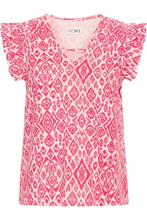 Ichi Diamond Ikat Feminine Blouse