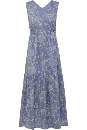 Comma, Midi Dresses, female, , M, Patterned Maxi Dress with V-Neck