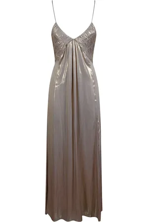 Zadig & Voltaire Maxi Dresses, female, , XS, Gold Lurex Crepe de Chine Dress