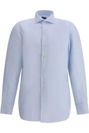 Finamore Lightweight Linen Shirt with Classic Collar