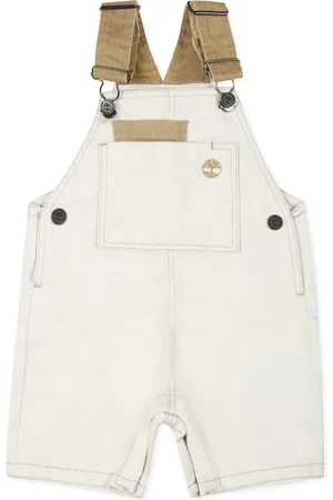 Timberland Jumpsuits, unisex, , 9 M, Ivory Dungarees with Tree Embellishment