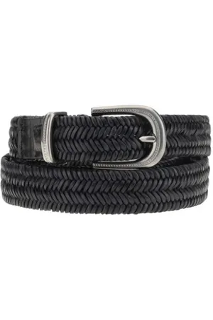 Brunello Cucinelli Braided Leather Belt with Contrasting Buckle