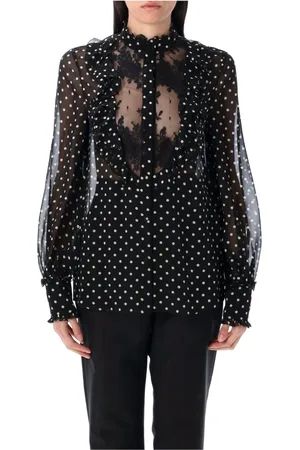 VALENTINO GARAVANI Blouses, female, , S, Polka Dot Ruffle Shirt