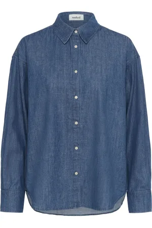 Soaked in Luxury Denim Shirts, female, , M, Denim Shirt Blouse
