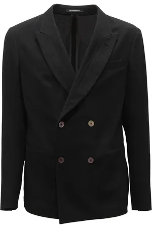 Emporio Armani Blazers, male, , L, Double-Breasted Wool Jacket, Made in Italy